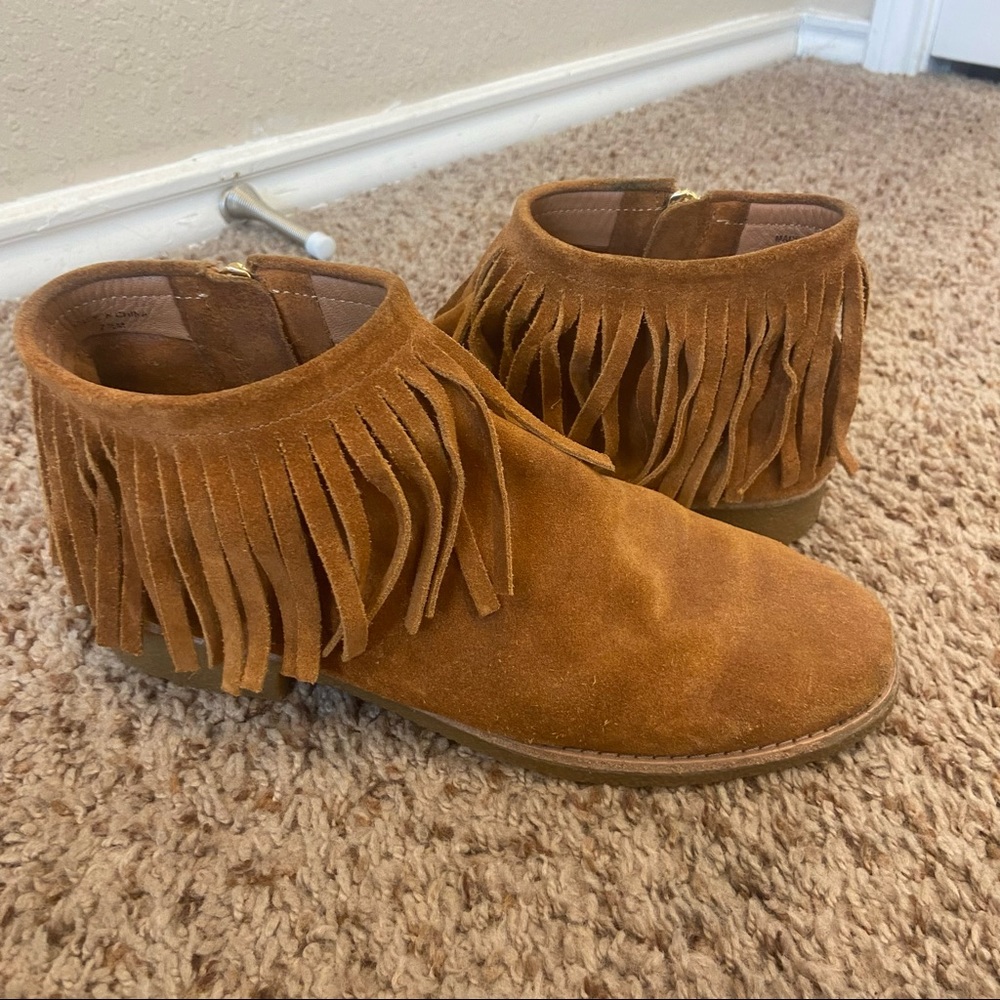 Kate Spade fringe booties